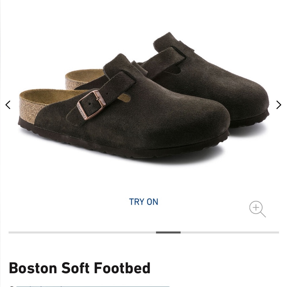 Mocha Birkenstock Boston Soft Footbed Suede Clog